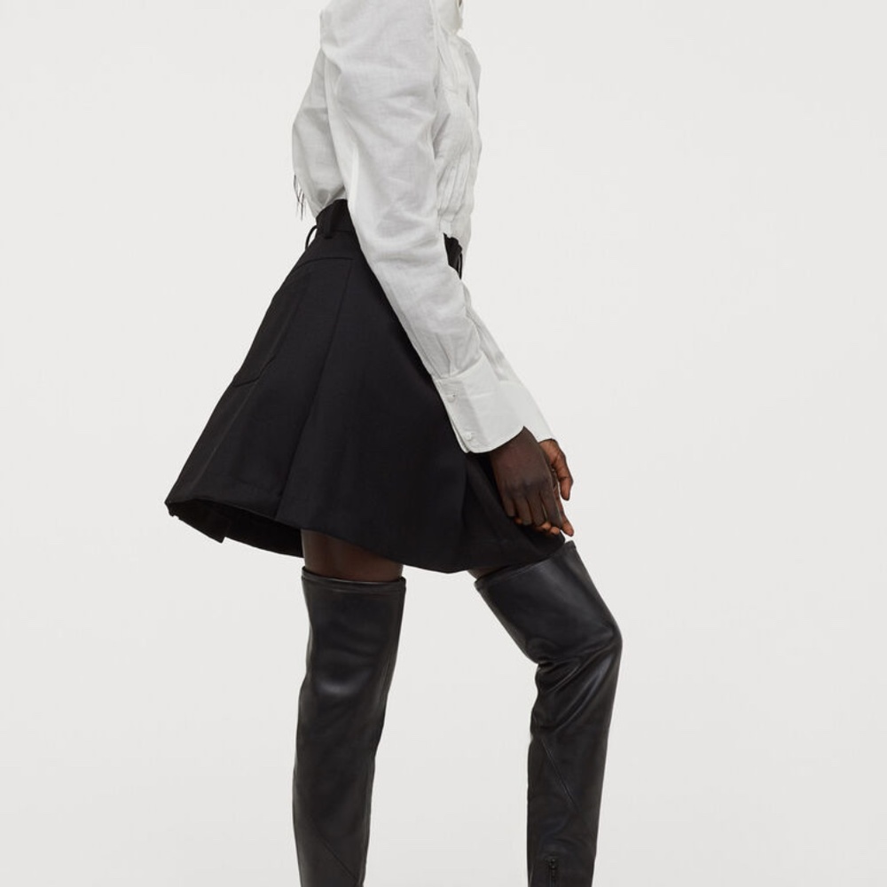 H&M Studio Collection Flared Wool-blend Skirt
